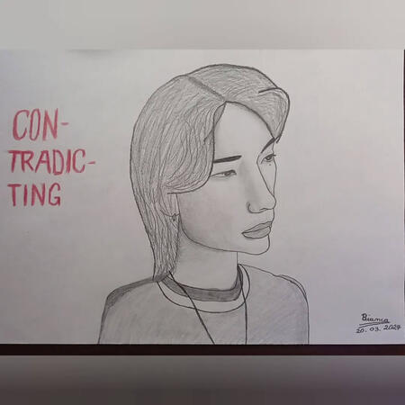 Hyunjin fanart (,,Contradicting")