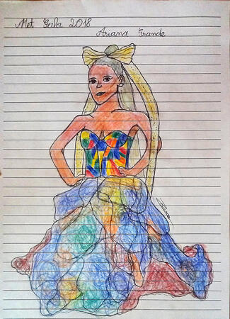 Ariana Grande Met Gala 2018 drawing